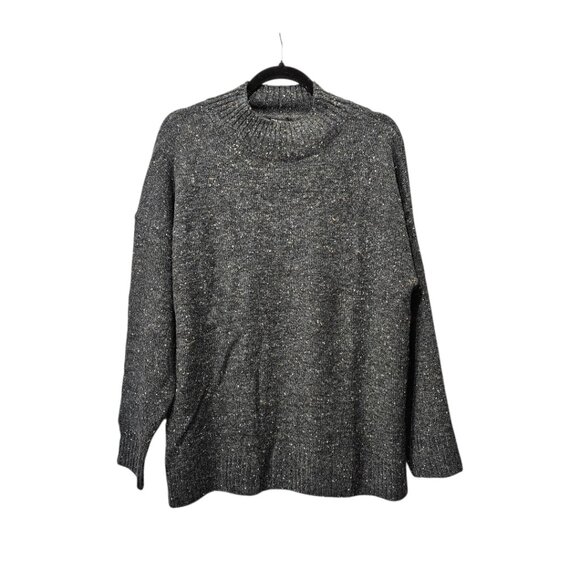 Well Worn New Mock Neck Knit Nep Yarn Sweater Gray Large - Picture 2 of 10